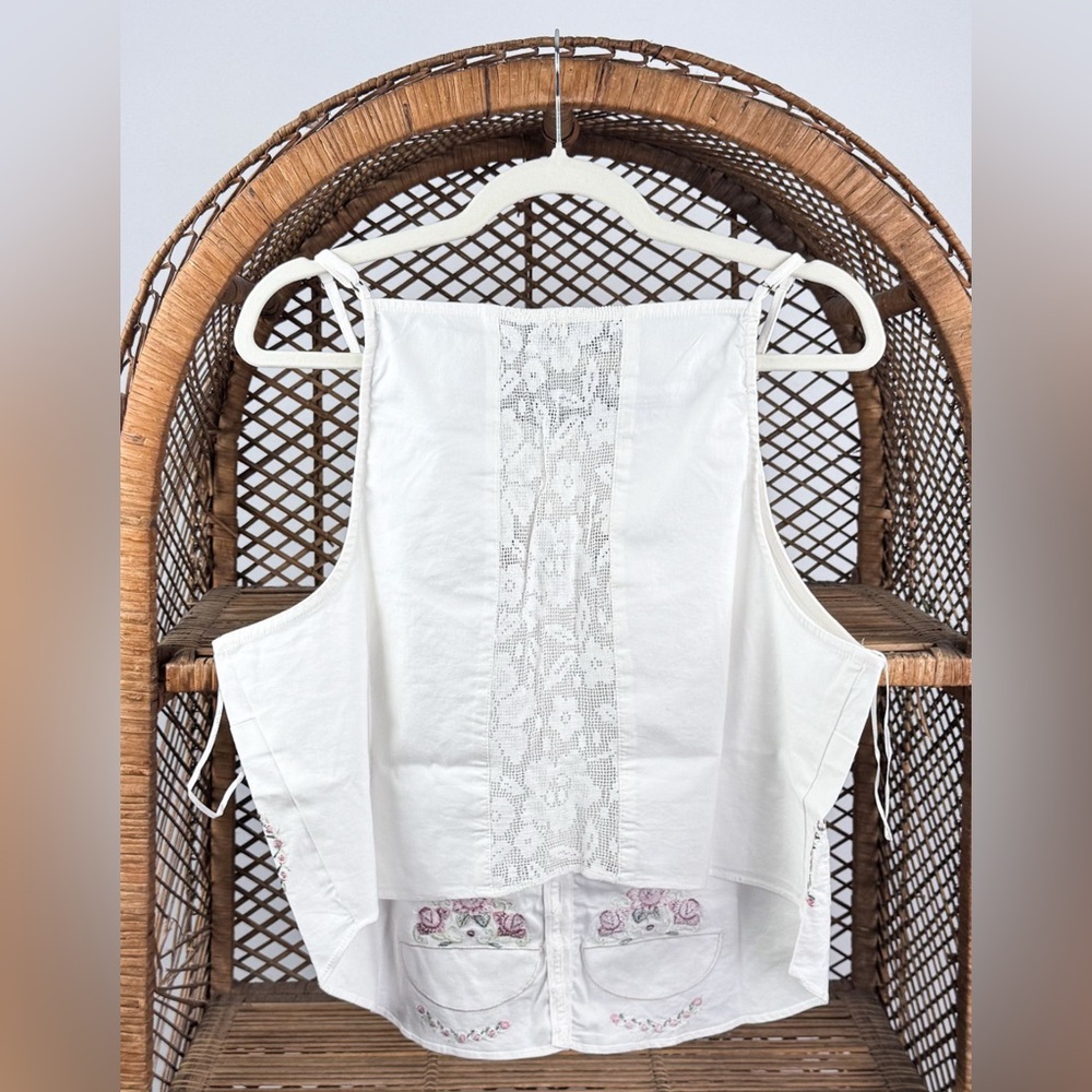 Free People Maeberrie Embroiderer Crop Top Skirt Set XL NWT Ivory Boho - Picture 7 of 9
